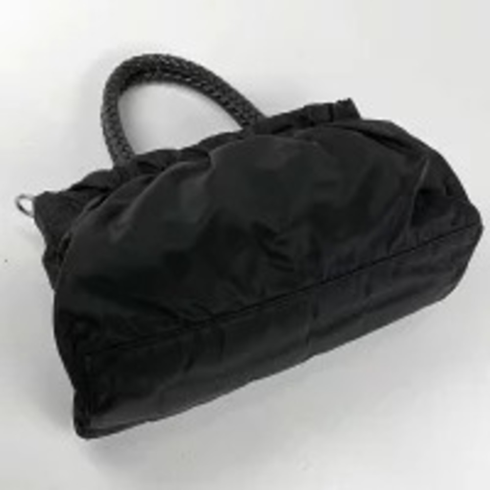 Prada Shoulder Bag Plate Black Rion 2way Nero Black